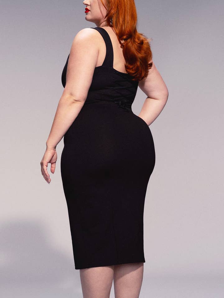 TA3 Swim - Wholesale Dress - Women's - Notchy Pencil Dress - Black3