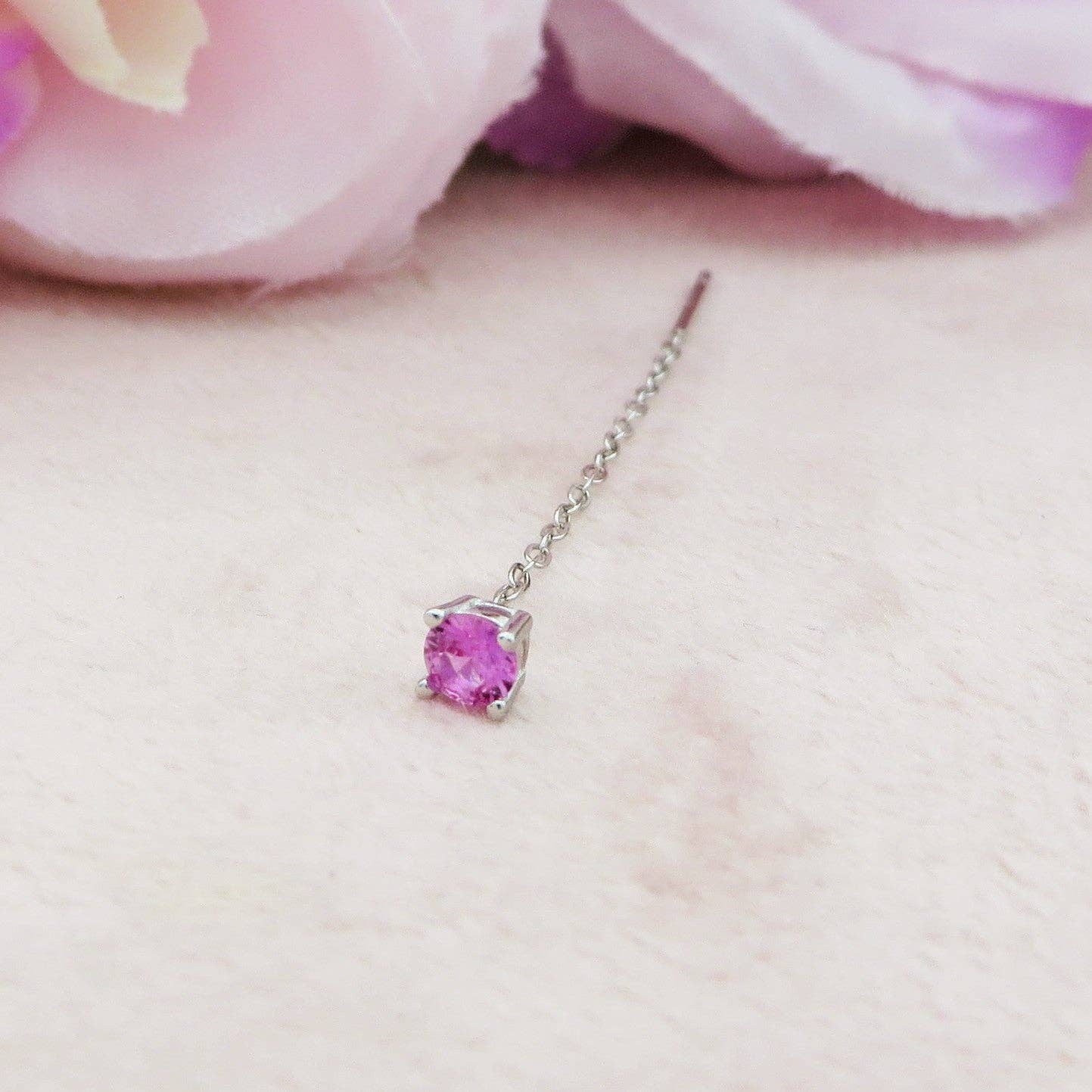 Daemon srls - Vente Boucles d'oreille uniques - SHINY ~ Boucle d’oreille pendante en argent 925 avec point de lumière en zirconium cubique - glissante8