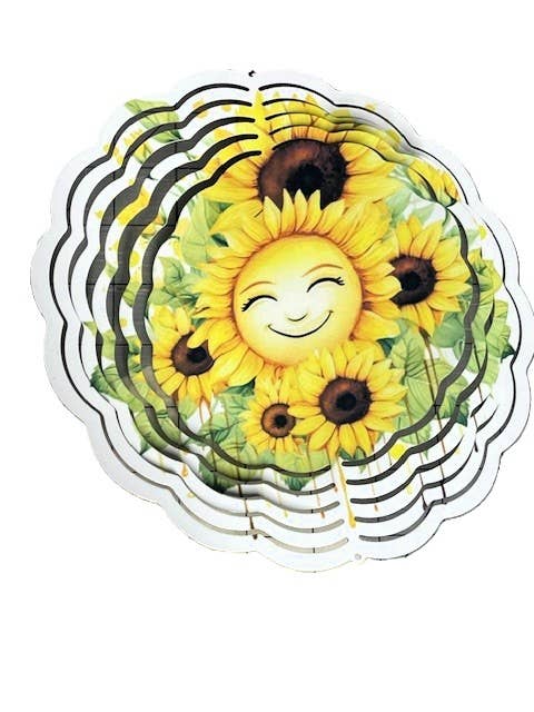 Sunflower Wind Spinner w/hook 8 inch for wholesale by RLWetland