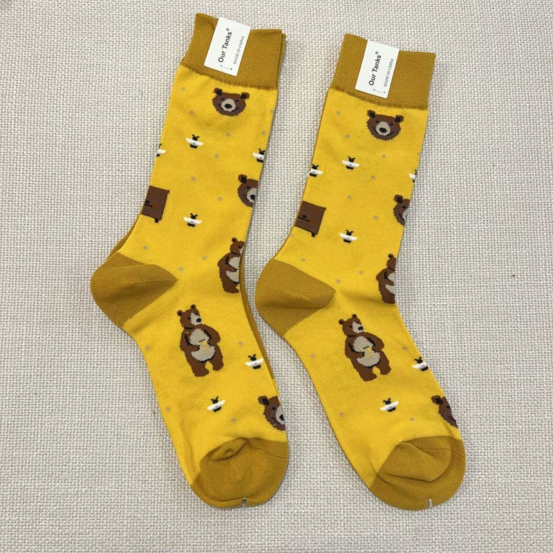 Tourtiwi - Wholesale Socks - Women's - AB Version Cartoon Animal & Fruit Pattern Crew Socks19