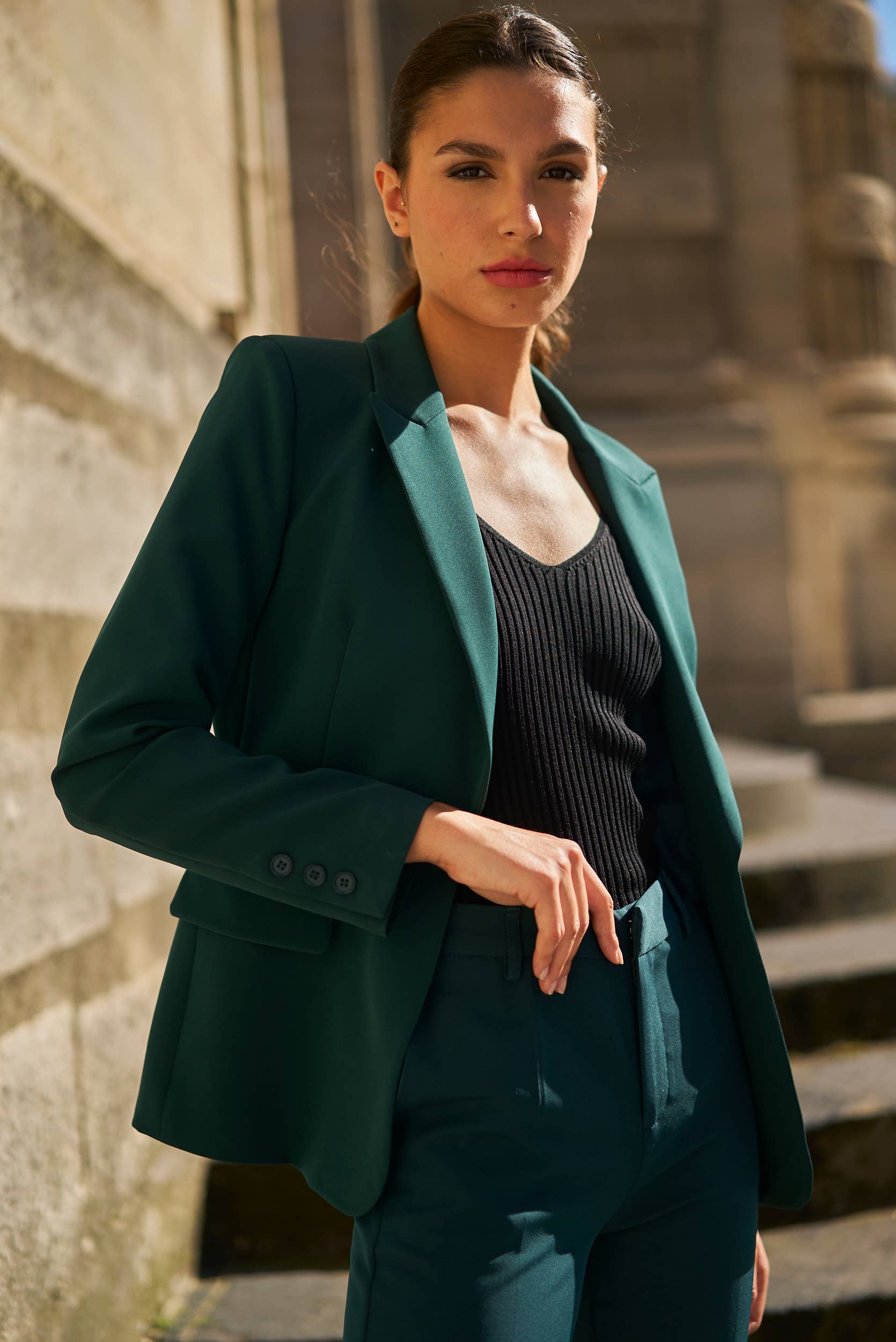 Attentif Paris - Wholesale Suit Jacket - Women's - [Timeless] Fitted single-button plain jacket72