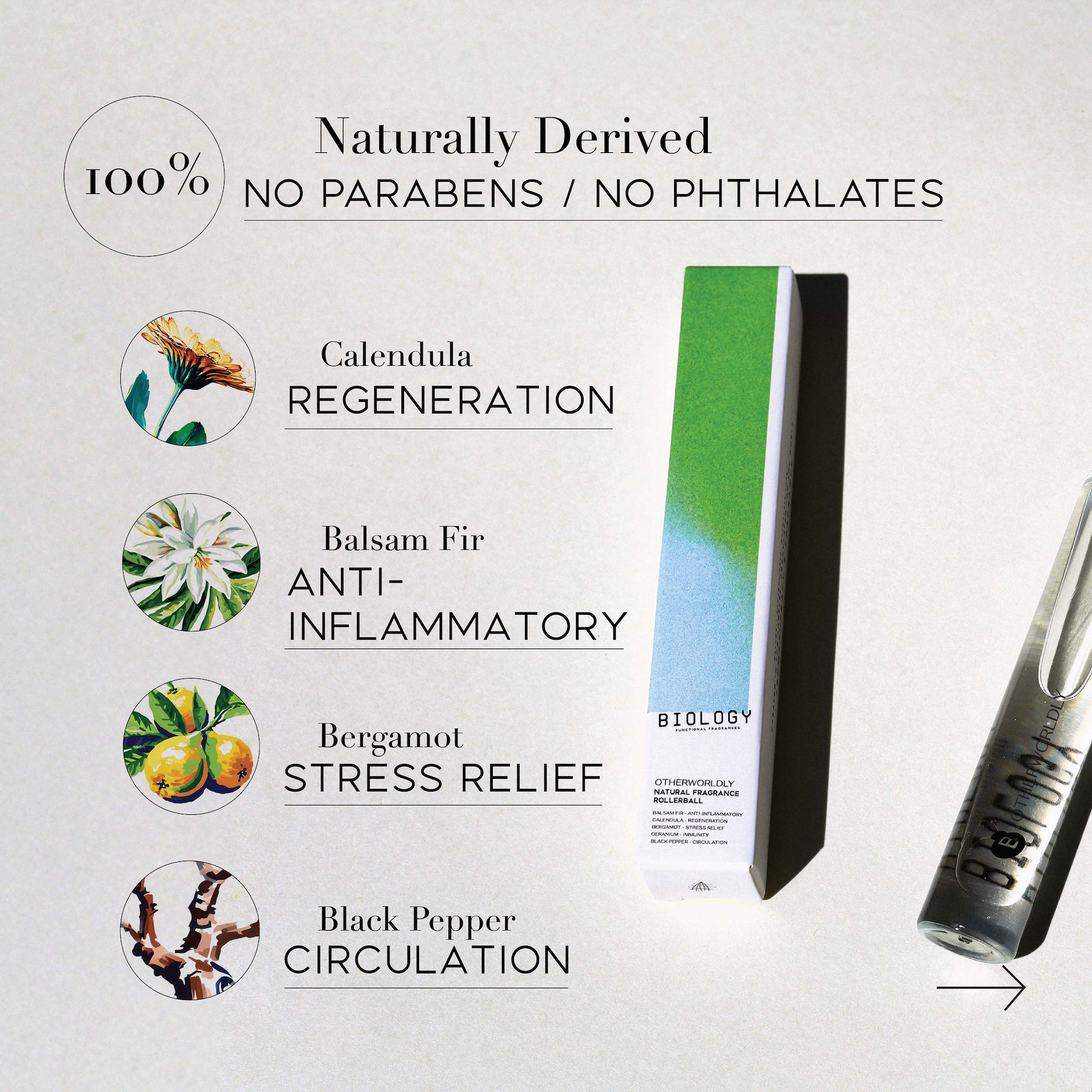 Biology Functional Fragrances - Vente Parfums à bille - AUTREMONDE – Sapin baumier, Bergamote | Huile parfumée naturelle1