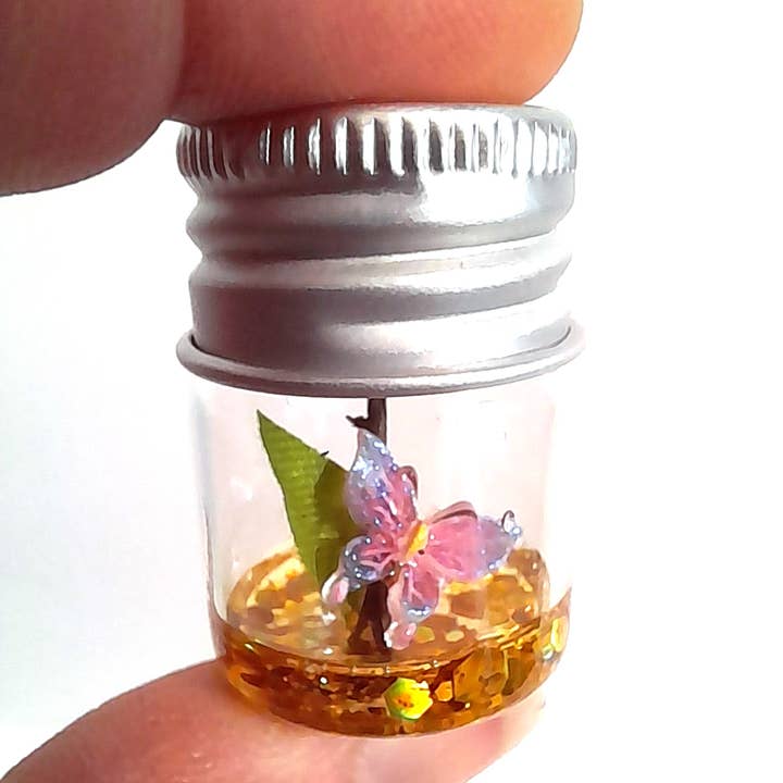 SUPERAWWWSOME - Vente Plantes artificielles - Bouteille de Spécimen de Papillon, Miniature de Maison de Poupée, cadeau nature3