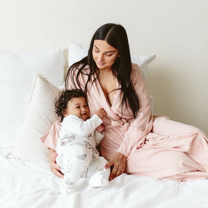 goumikids - Wholesale Robe - Women's - Viscose Bamboo + Organic Cotton Womens Robe - Rose
