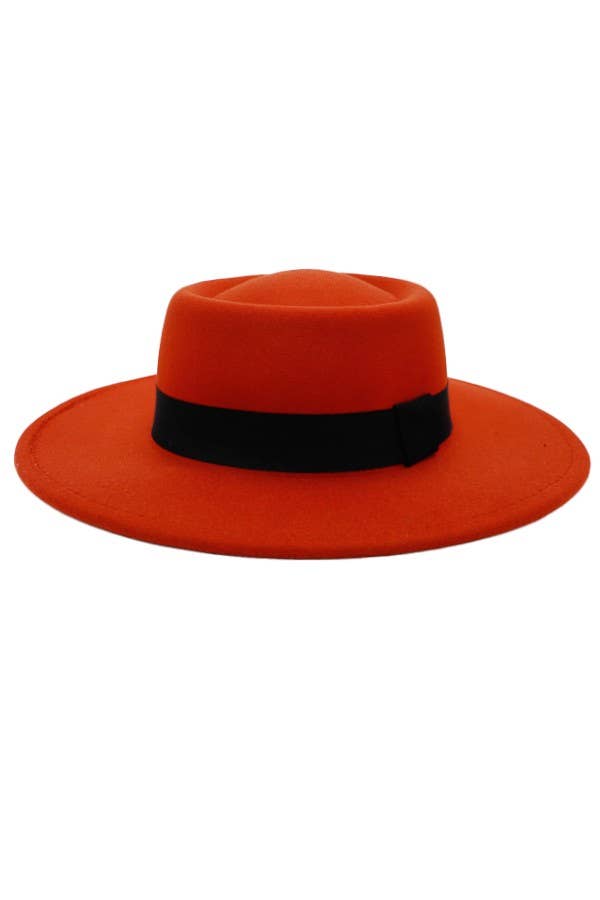 Cap Zone - Wholesale Fedora - Women's - Bolero Felt Pork Pie Crown Hat-Black Band5