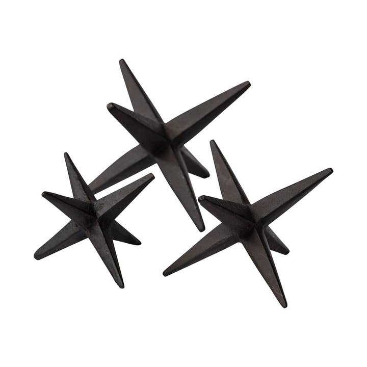 Set Of Three Black Metal Star Decor Pieces for wholesale by HomeRoots