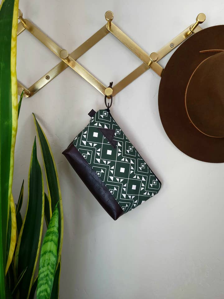 Travel Bag with Western Forest Print & Mountain Patch for wholesale by 2nd Story Studio