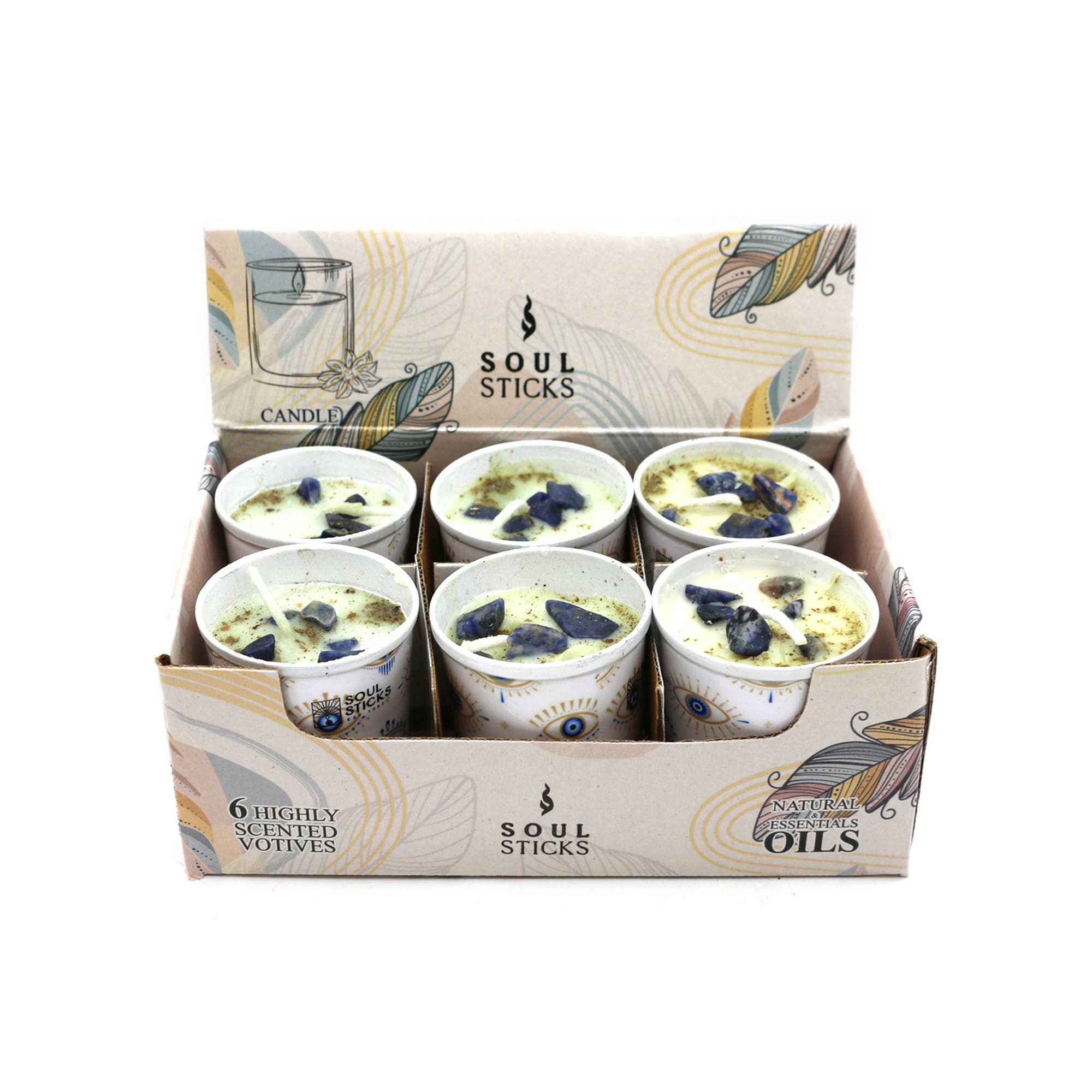 Designs by Deekay Inc. – Großhandel Kerze im Glas / gefüllte Kerze – Duftkerzen mit bösem Blick Motiv, 6 Stück3