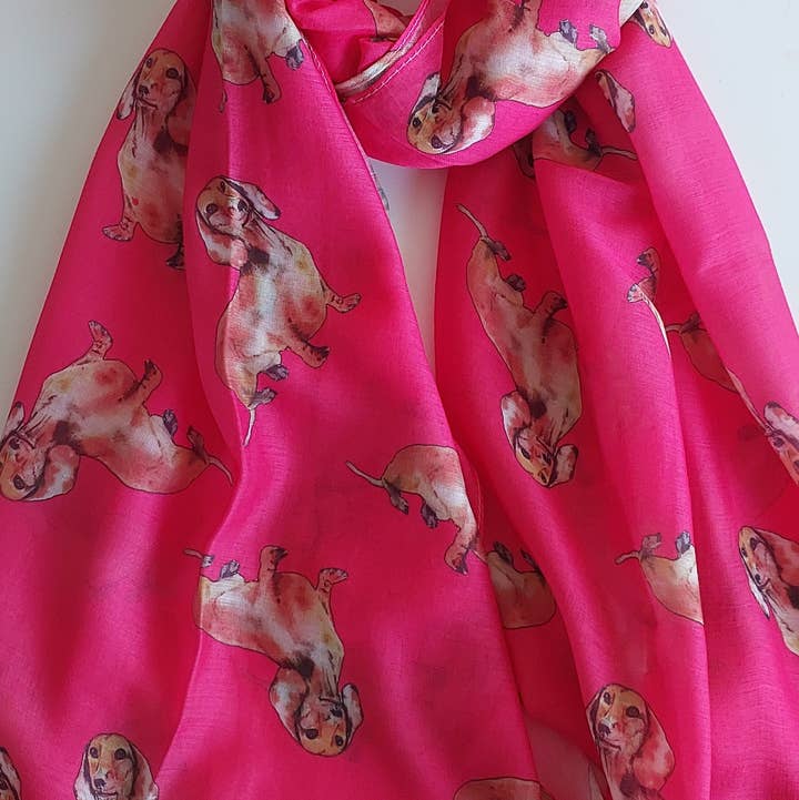 Shimena - Wholesale Scarf - Women's - Lightweight Dachshund scarf0