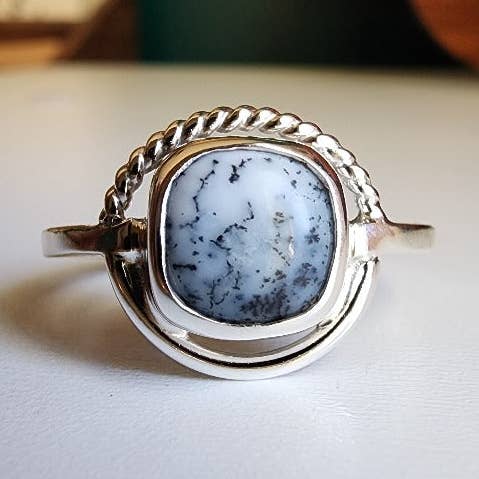 Statement-Ring aus dendritischem Achat für den Großhandel von Nevermore Fine Jewelry