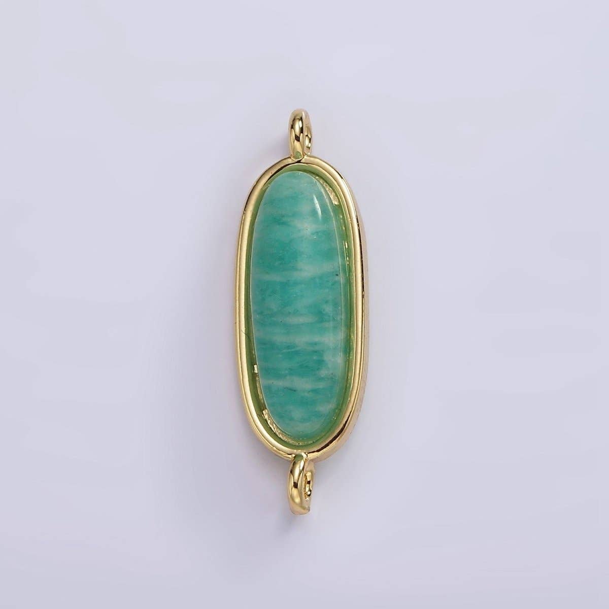 Aim Eternal - Wholesale Individual Charm/Pendant - 14K Gold Filled 24mm Natural Gemstone Oblong Bezel Connector | G229 - G2376