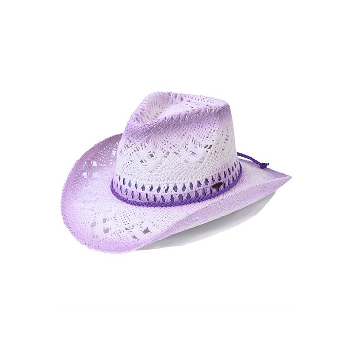 Hana - Wholesale Cowboy Hat - Kids - C.C KIDS Braided Suede Trim Band Weave Cowboy Hat