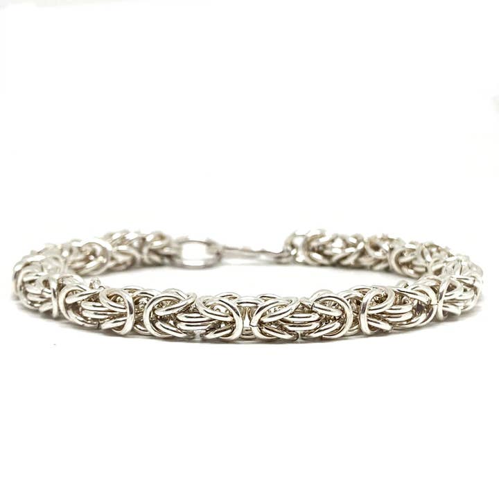 Byzantine Chainmaille Bracelet in Silver for wholesale by Alison Morse