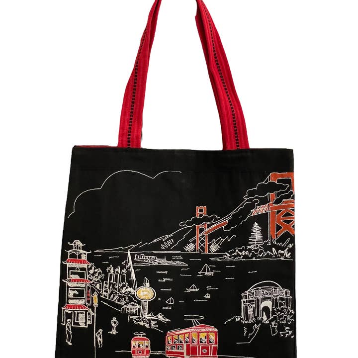 Bolso de mano San Francisco de la colección Embroidered City Artistry para venta al por mayor de Beyond Cushions Corporation