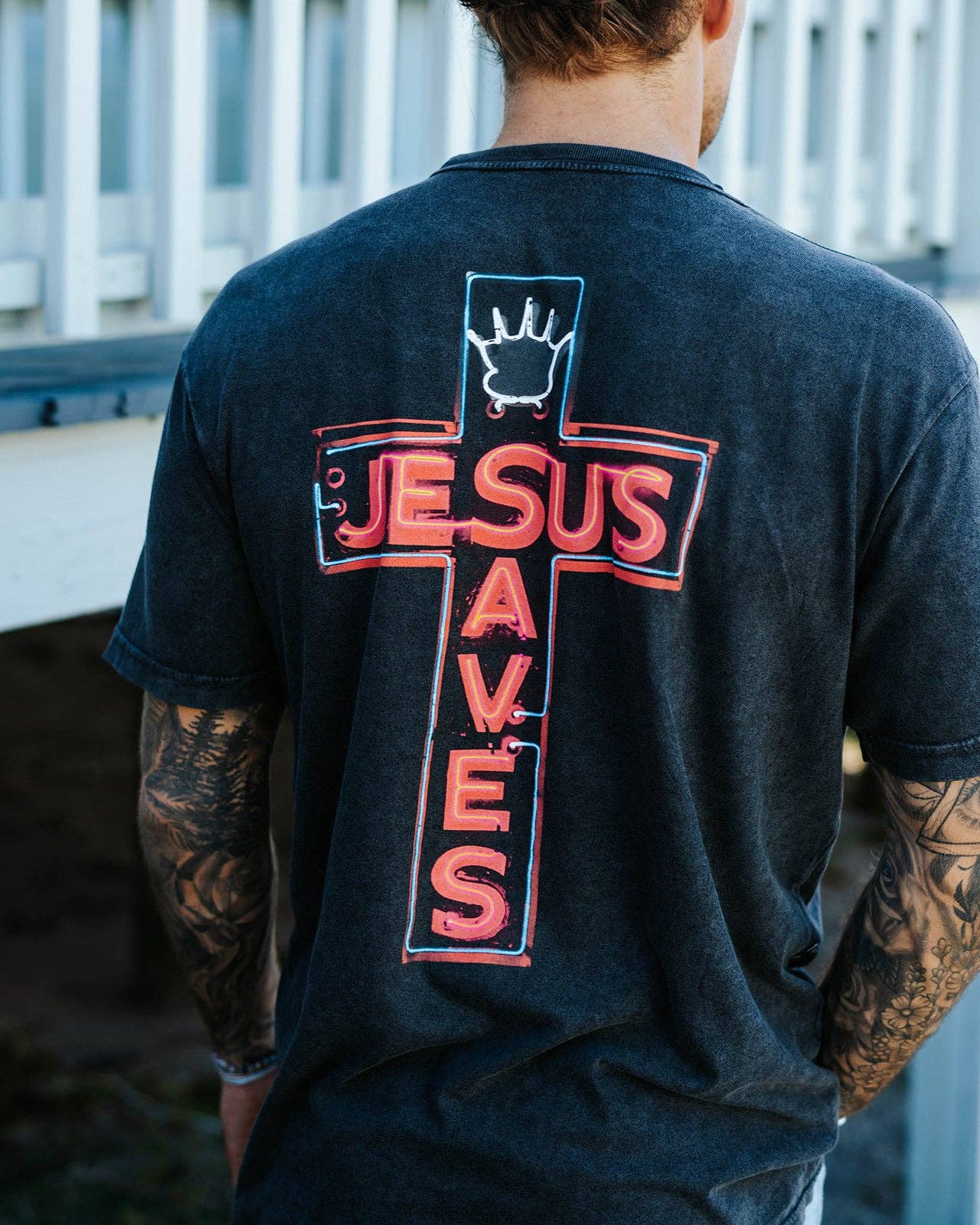 In God We Must - Wholesale Screen Printed T-Shirt - Unisex - 'Jesus Saves' Premium Tee1