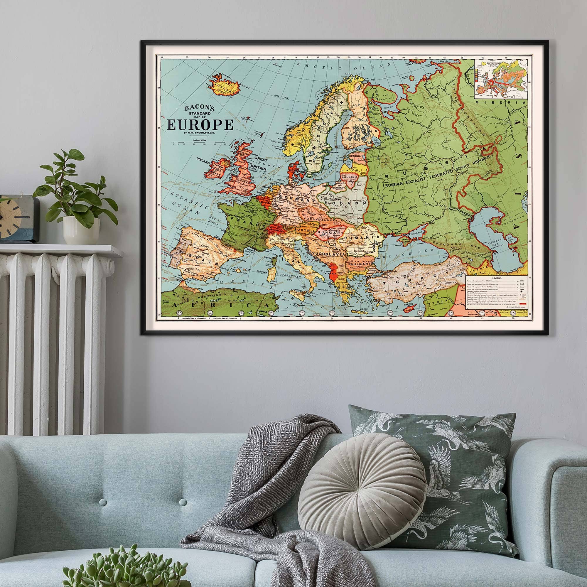 Ink & Drop – wholesale Map – Bacons standard map of Europe by George Washington1