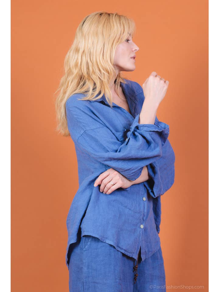 Shyloh - Wholesale Shirt - Women's - Linen shirt with 2 large pockets 158127