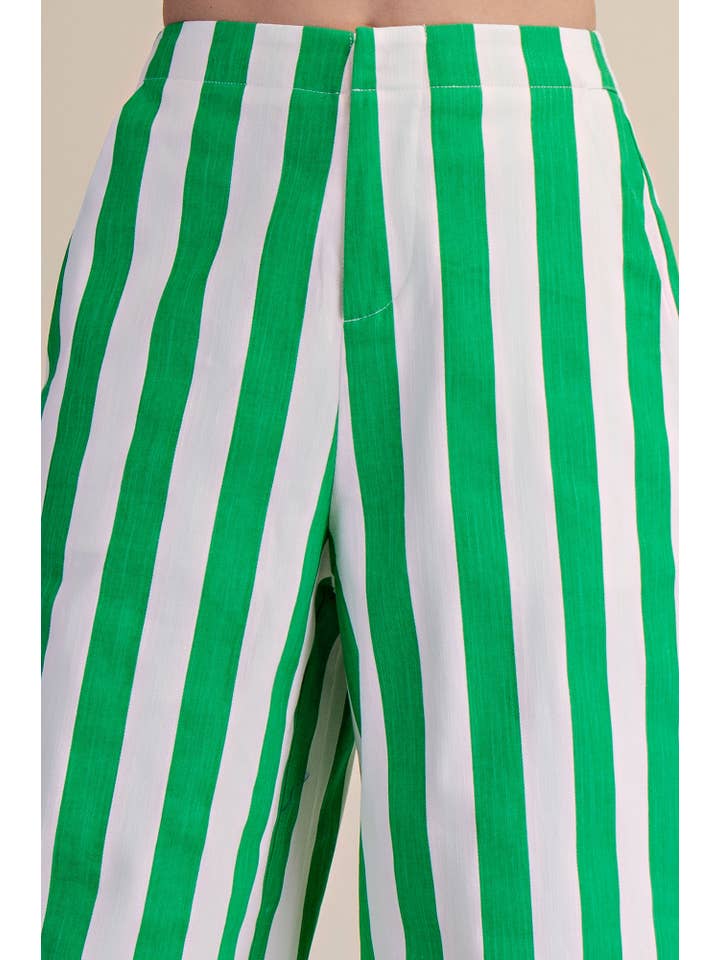 Glam - Wholesale Pants - Women's - Mid-Rise Wide Leg Stripe Pants6