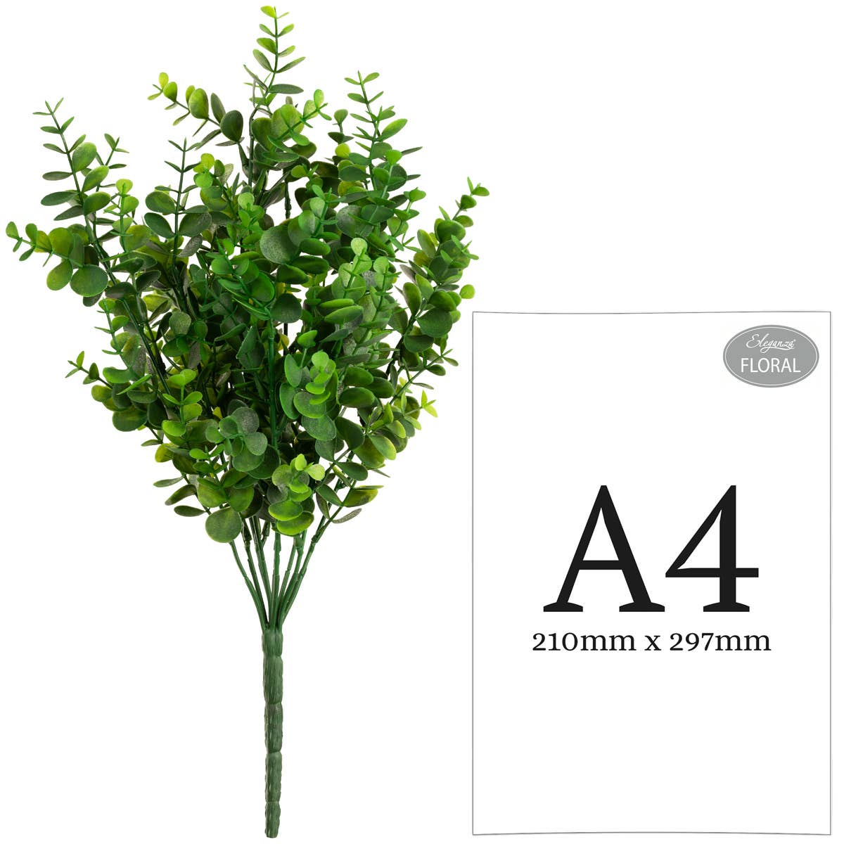 Eleganza Floral – wholesale Artificial flowers – Plastic Eucalyptus Bush Large x 9 Green1