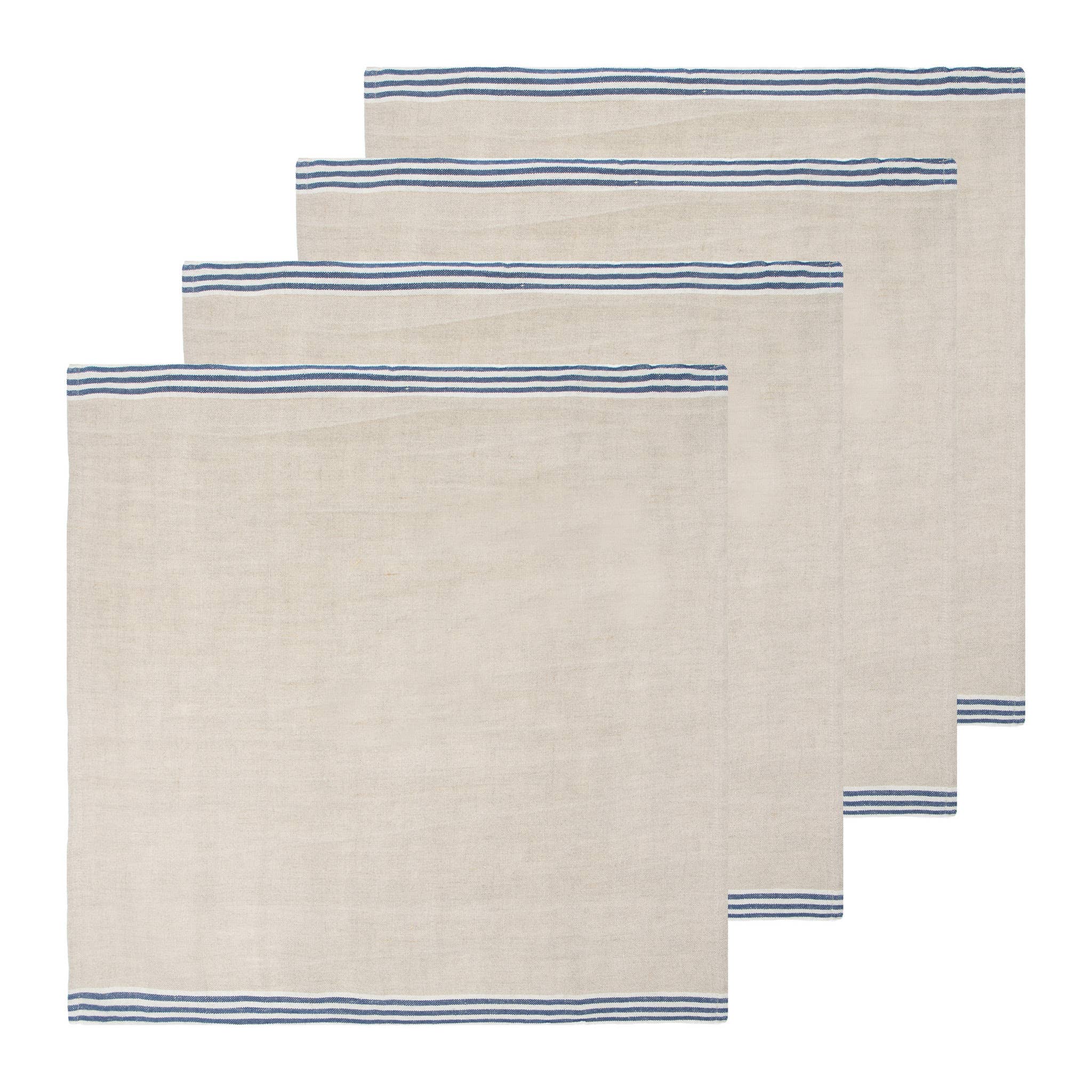 Caravan Home – wholesale Dinner & cloth napkin – Alsace Natural & Blue Napkins 20x20 - Set of 42