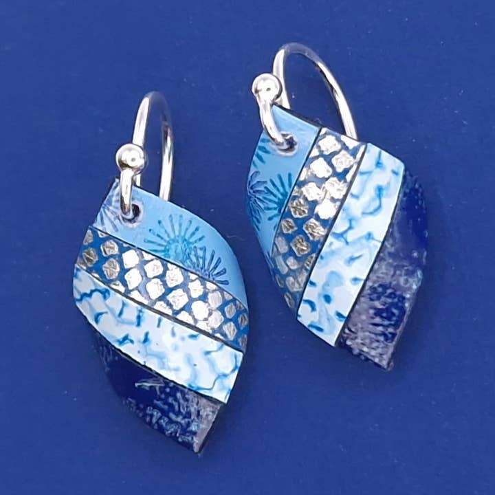 Small Handkerchief Earrings - Summer Skies for wholesale by Circle & Dash