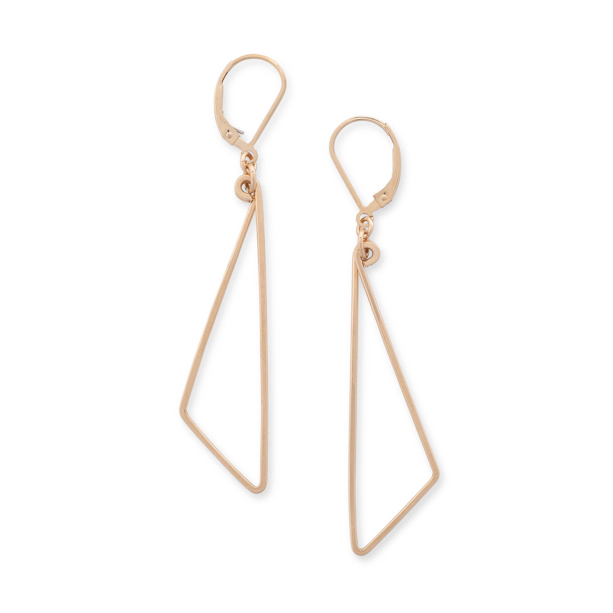 Freshie & Zero - Wholesale Dangle Earrings - Pivot Earrings Geometric Hammered Wire, Sterling Silver/Gold6