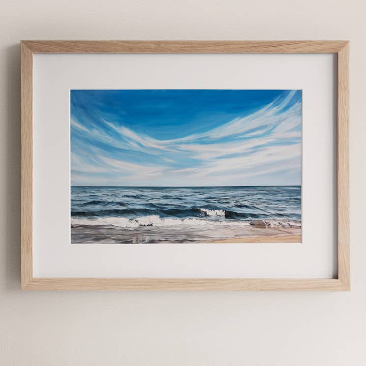 Kunstdruck „Exhale“ an der Küste, Motiv Wellen, mit Wanddeko für den Großhandel von Coleman Senecal Art