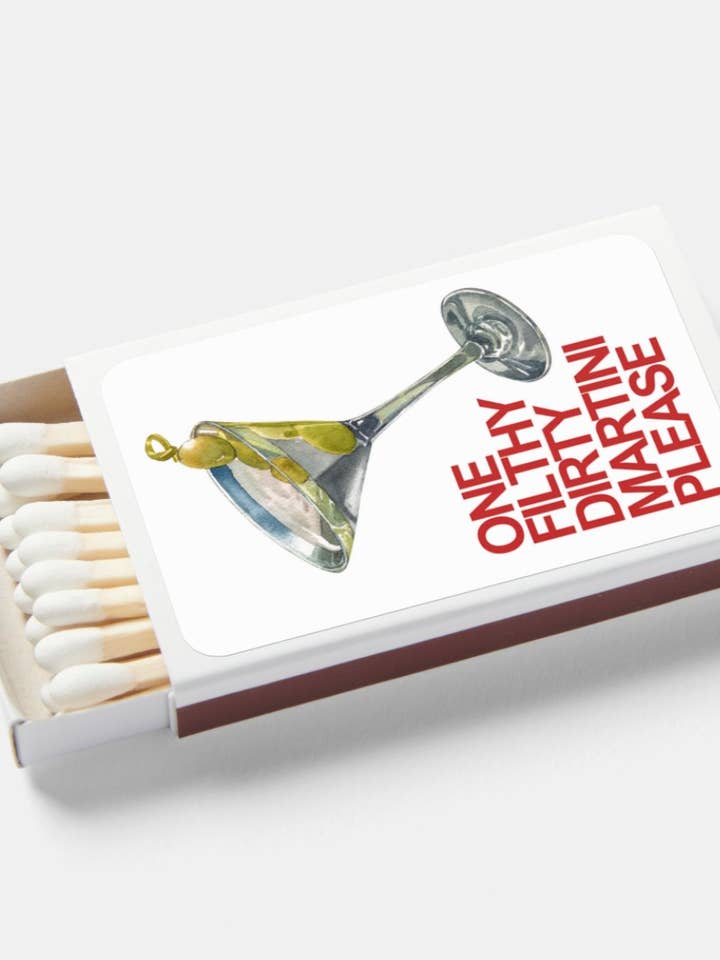 Dirty Martini Match Box for wholesale by Electric Feels Company