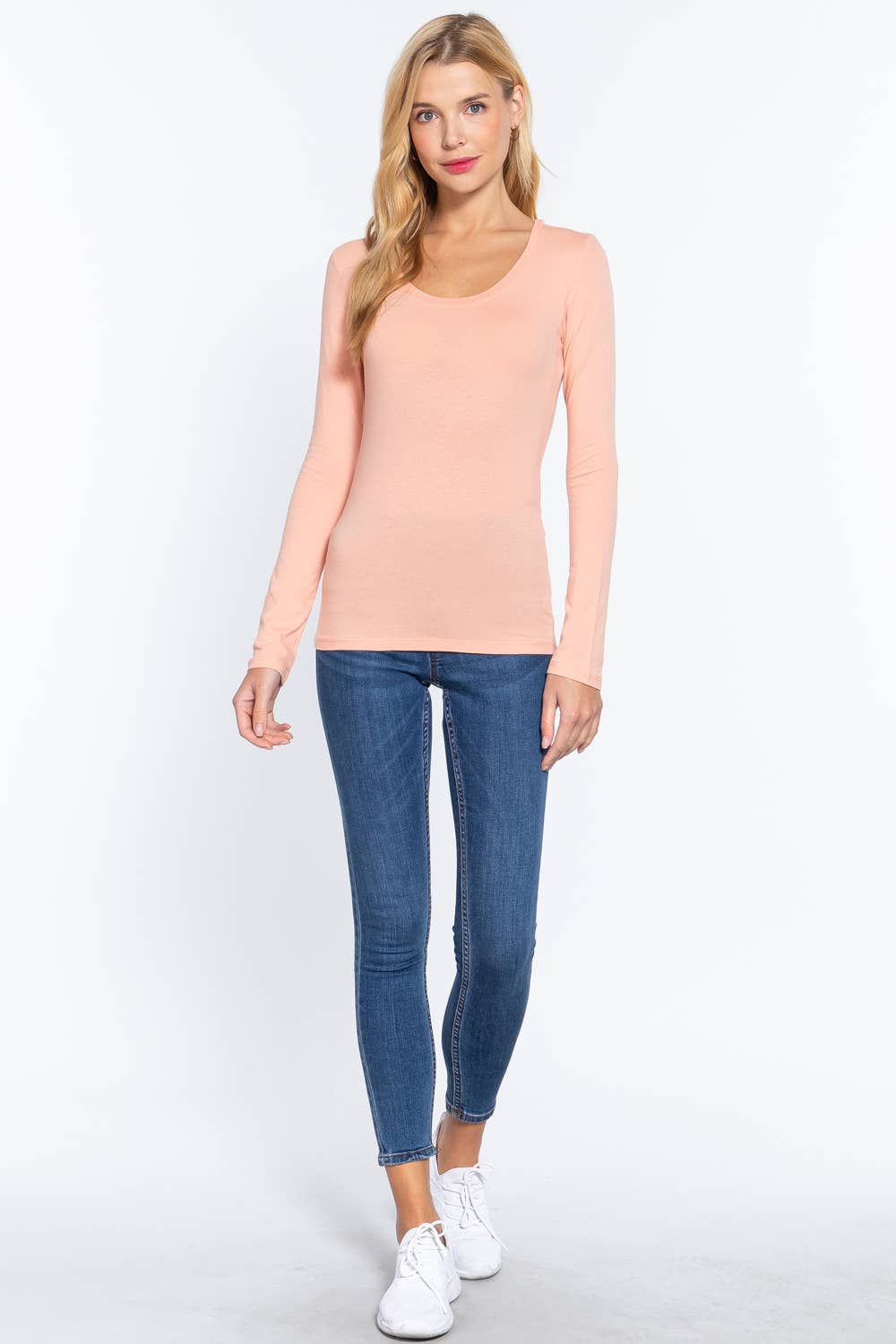 Active Basic | Active USA - Wholesale Knit Top - Women's - Long Sleeve Scoop Neck Top44