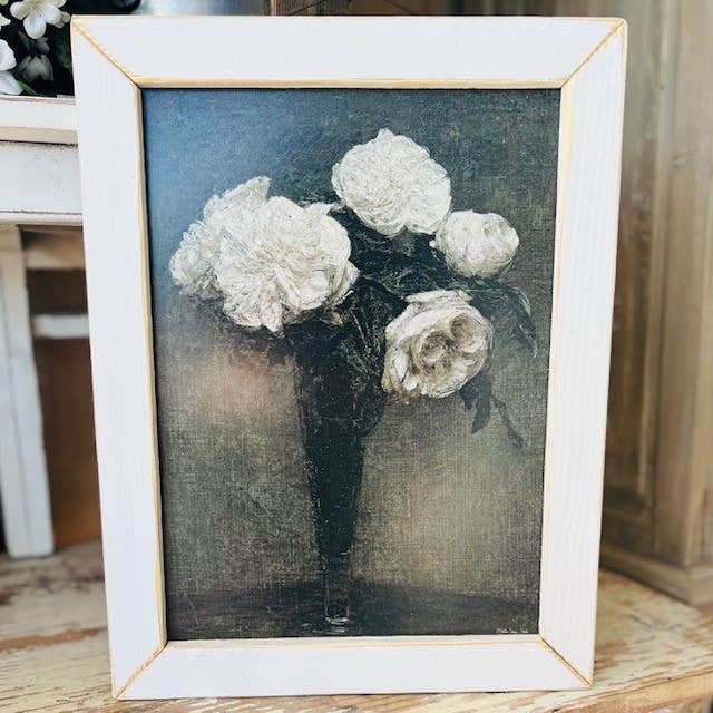 JanMichaels Art & Home - Wholesale Wall Sign - SDS1398 Delicate White Roses