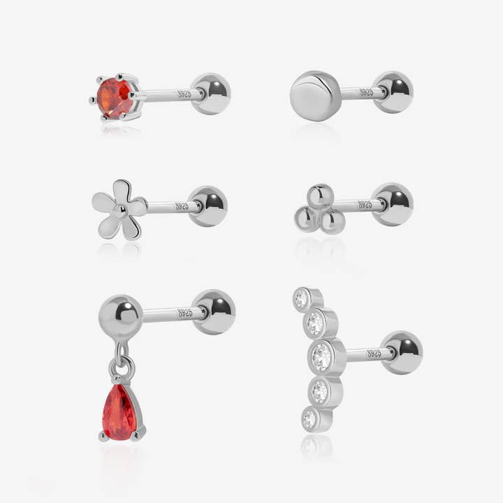 Silver Scarlet Sonata Earrings Set for wholesale on Faire15