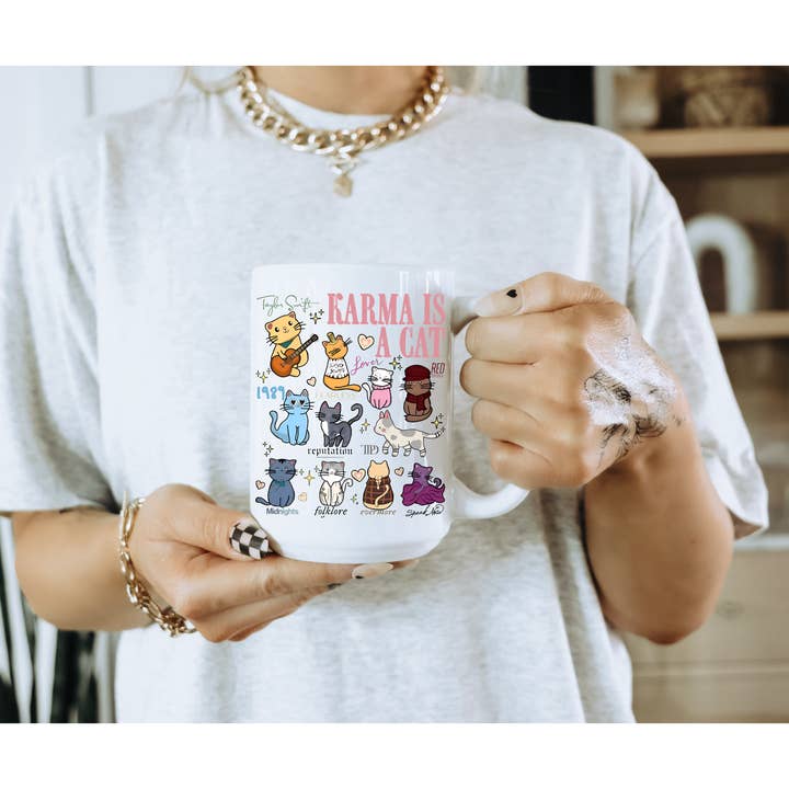 Ace the Pitmatian Co - Wholesale Coffee Mug - Karma is a Cat Coffee Mug (Updated Verison)