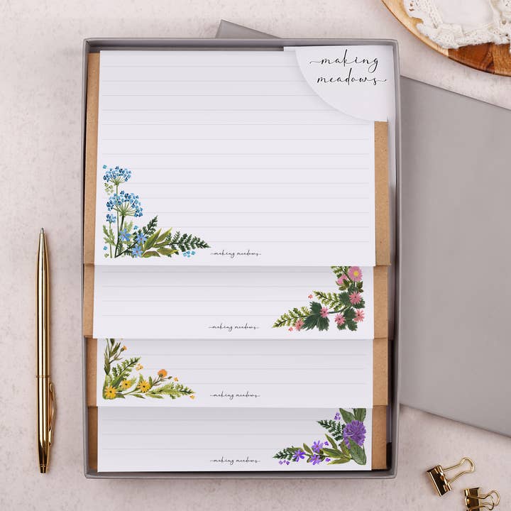 Letter Writing Paper Set | A5 Pretty Floral Gift Box for wholesale by Making Meadows Ltd