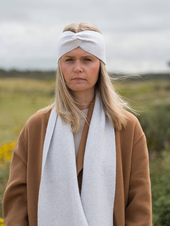 Nuage Herringbone Scarf for wholesale by Hilary Jane Keyes