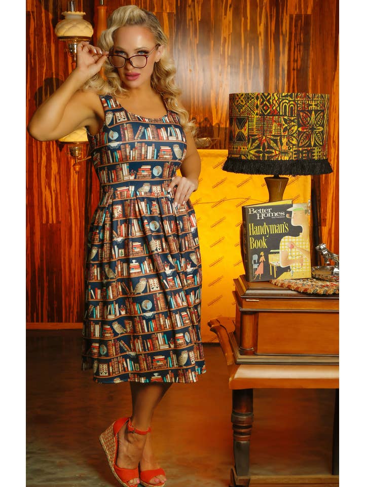 Dolly & Dotty - Wholesale Dress - Women's - Amanda Library Book & Owl Swing Dress