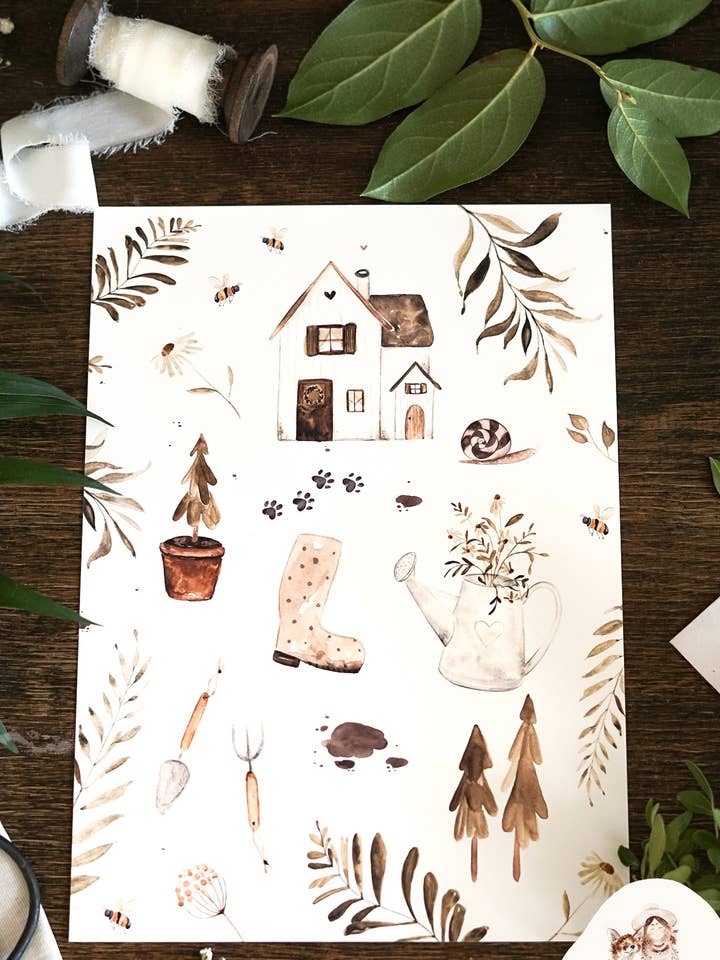 Poster Felicità del Giardino per la vendita all'ingrosso da parte di FuchsMaedchen