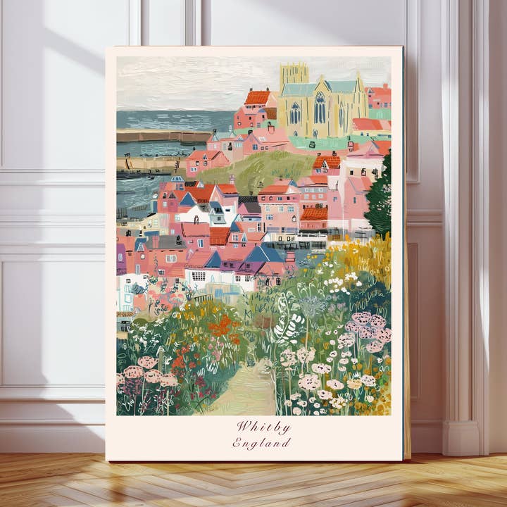 Whitby England Seaside Coastal Art Print for wholesale by Kumo Art Prints