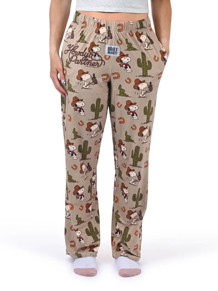 Snoopy Howdy Pajama Pants for wholesale by BRIEF INSANITY