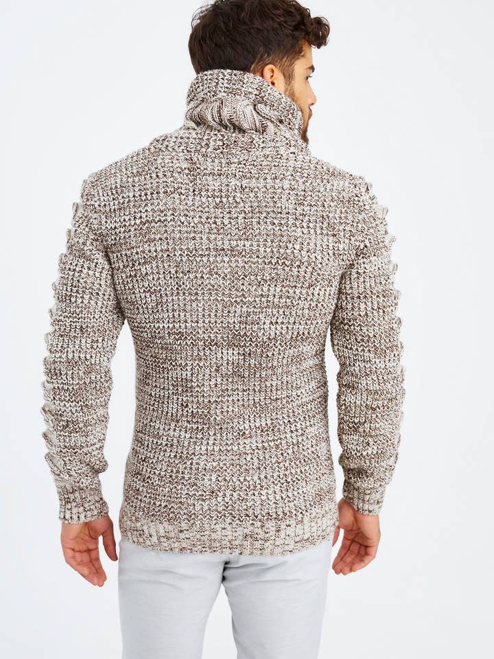 Leif Nelson GmbH - Wholesale Knit Sweater - Men's - Men's Knit Sweater Chunky Knit Shawl Collar LN-55858