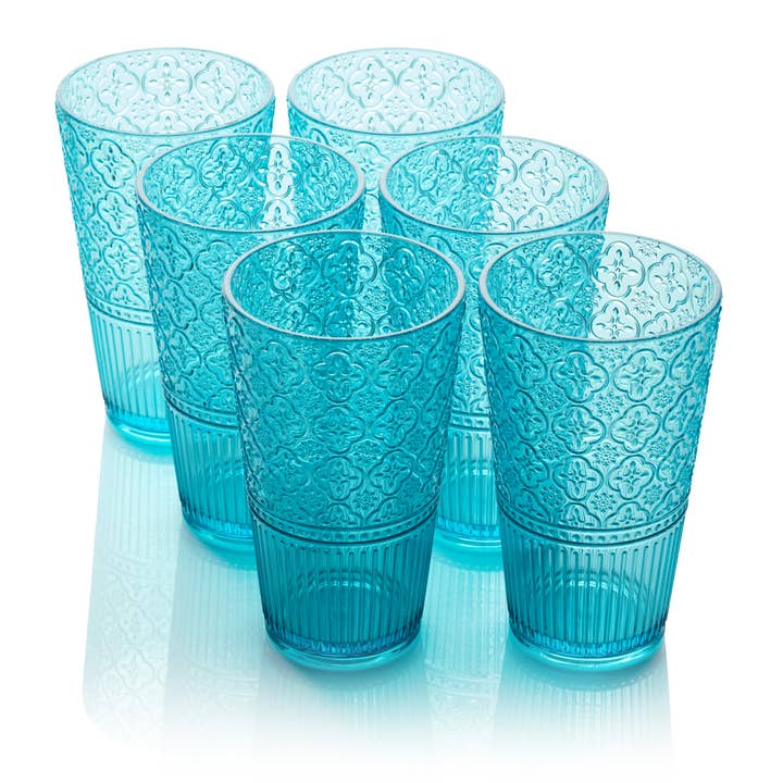 Certified International - Wholesale Drinking Glass/Cup - Victoria Aqua Acrylic Ice Tea Glass 22 oz.