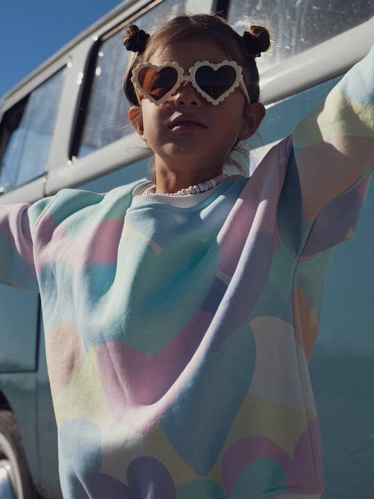 Sweat Enfant Coton Ample légèrement Crop - Love pour la vente par Ayuna