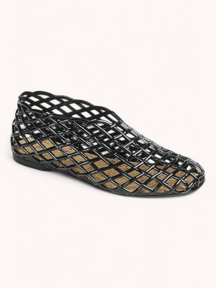 CCOCCI - Wholesale Sandals - Women's - METEOR-28 JELLY WOVEN MESH SLIP-ON FLAT SANDALS