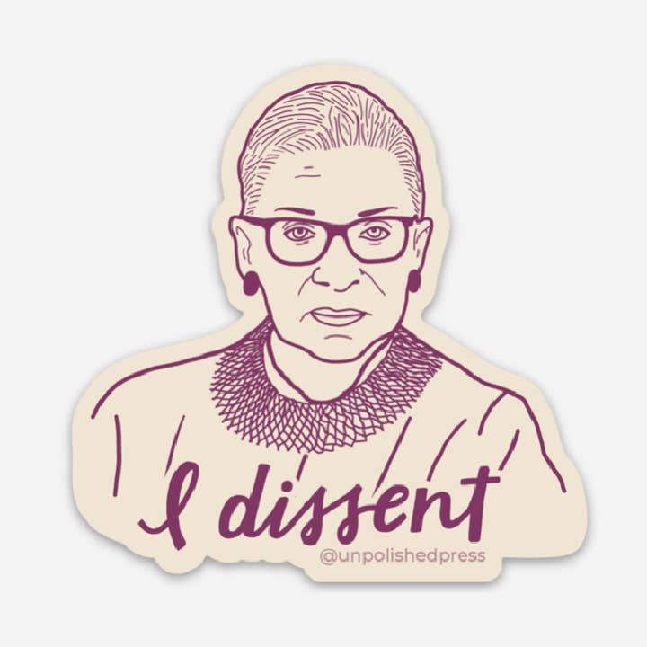 Lettering Works - Wholesale Magnet - Ruth Bader Ginsburg - I Dissent Magnet1