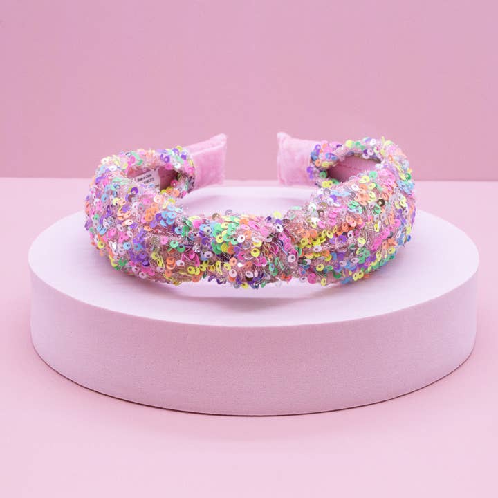 Frog Sac - Wholesale Fashion Headband - Kids - Kids Knot Headband - Sequin Knotted Hair Band Accessories3