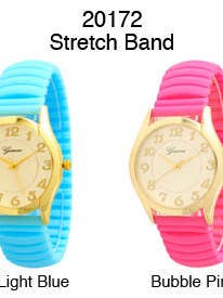 6 Geneva Strap Band Watches for wholesale by Time World USA