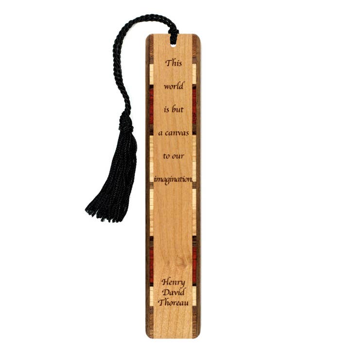 Mitercraft - Wholesale Bookmark - Henry David Thoreau Imagination Quote Wooden Bookmark