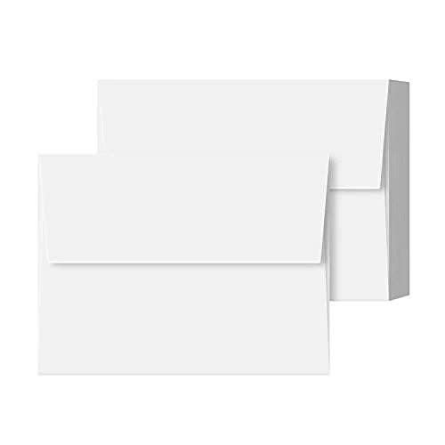 A2 White Envelopes, Gummed Flap – Fits 4.25 x 5.5” Greeting Cards, Wedding & Party Invitations, Bridal Showers, Announcements, Photos | 4 3/8” x 5 3/4” | 24lb Bond (60lb Text) | 25 per Pack for wholesale by Fine Cardstock
