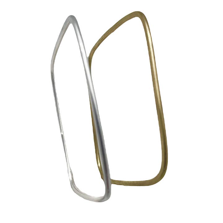 Bracciali tipo Cerchio Quadrato confezione oro-argento. Ottone placcato per la vendita all'ingrosso da parte di Gloria Mago