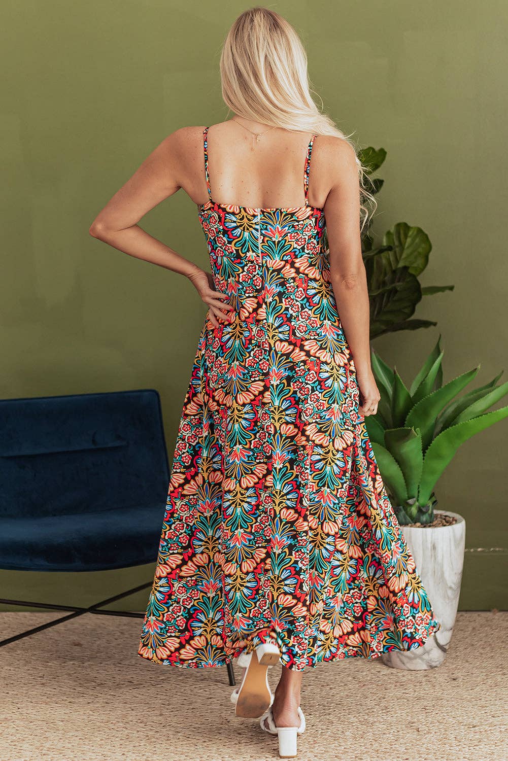 Multicolorido Vestido Maxi Floral Boho de Cintura Alta Danielle para venda a revendedores na Faire1