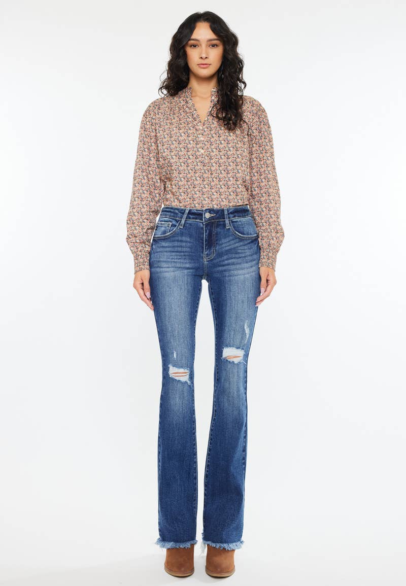 DARK OPEN PACK LOW RISE BABY BOOTCUT JEANS-KC20052D for wholesale on Faire6